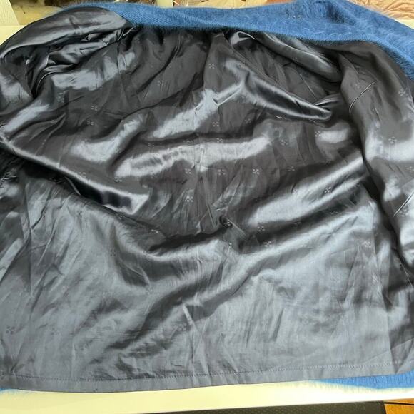 Venesha‎ High Quality Angora Blend Vintage Cardigan Medium Blue Open Front - Picture 14 of 14